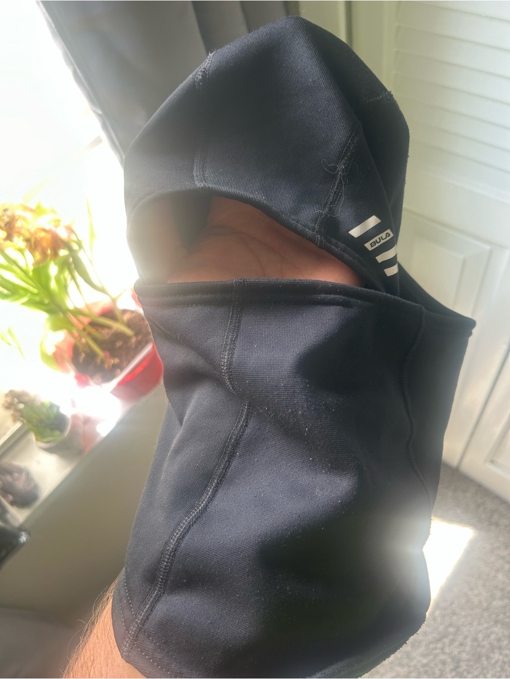 Men's Black Face Mask Neck Gaiter - BUQ (Reflective Detail)